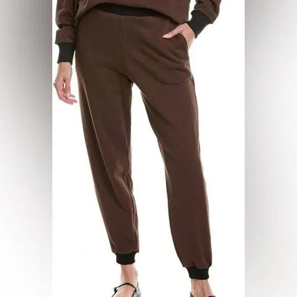 NWT WeWoreWhat High Rise Slim Leg Fleece Joggers Elastic Waist Pockets S Brown - Picture 12 of 15